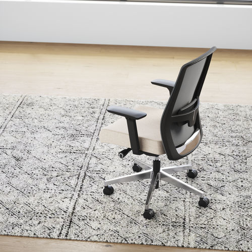 Arbeitsstuhl / poliertes Aluminium - MELORA™ - KIMBALL Office - Kunststoff / Sperrholz / mit Kissen