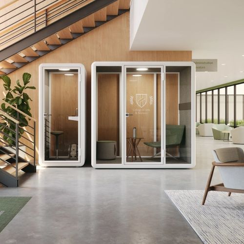 POD-Büro / Steh - KIMBALL Office - mit integrierter LED-Beleuchtung / Stoff / Glas