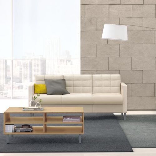 Modernes Sofa - BOYD® - KIMBALL Office - Stoff / Leder / Laminat