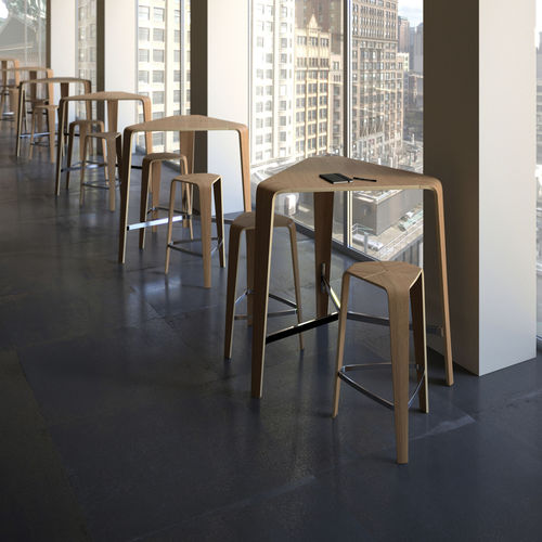 Moderner Stehtisch - TRE - DAVIS - Holz / für Bar / für Restaurants