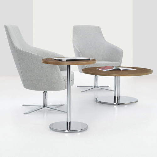 Moderner Couchtisch - SWAP - GLOBAL totaloffice - Laminat / Gestell aus Metall / rund