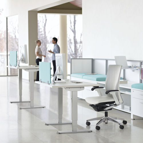 Schreibtisch für Open Space - FOLI - GLOBAL totaloffice - modern / Holz / höhenverstellbar