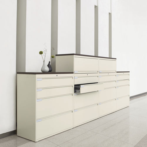 Hoher Aktenschrank - 1200 SERIES - GLOBAL totaloffice - Holz / mit Schubladen / modern