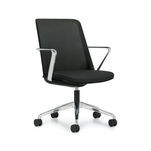 Moderner Bürosessel - PREFER™ - GLOBAL totaloffice - Netz / poliertes Aluminium / Polster