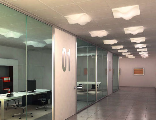 Moderne Deckenleuchte - DUNA - MARTINI Illuminazione - quadratisch / Polycarbonat / Kompaktleuchtstoff