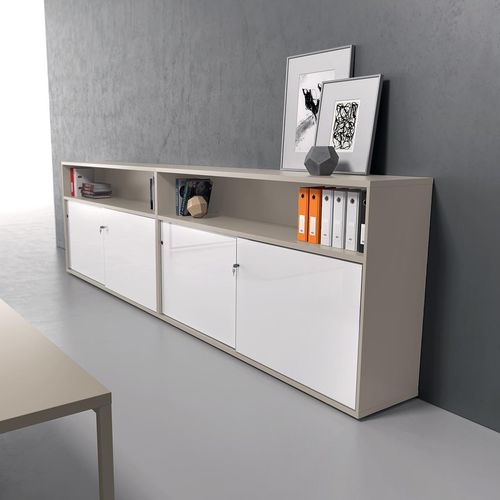 Niedriger Aktenschrank - ROMOLO - ALEA - Laminat / mit Schiebetür / modern