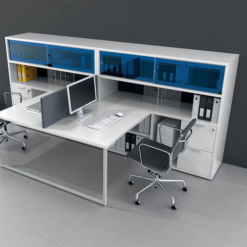 Schreibtisch für Open Space - IBIS - ALEA - modern / melaminbeschichtet / mit Stauraum