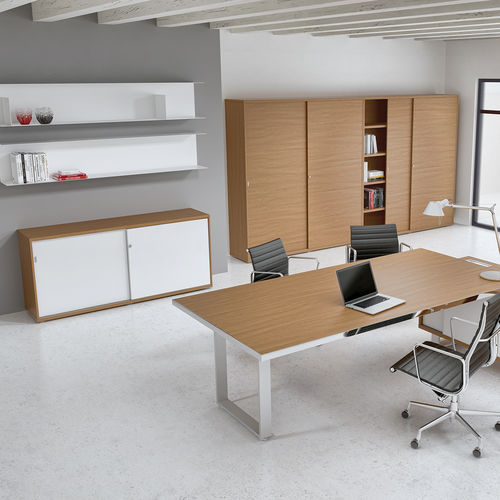 Niedriger Aktenschrank - ARCHIMEDE - ALEA - hoch / Holzfurnier / mit Flügeltür