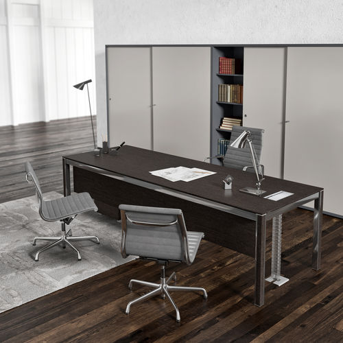 Chefschreibtisch - ZEFIRO - ALEA - modern / Holzfurnier / Aluminium