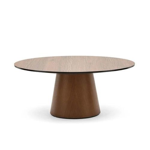 Moderner Couchtisch - SUWC42RD - allermuir - Holzfurnier / Gestell aus Furnierholz / rund