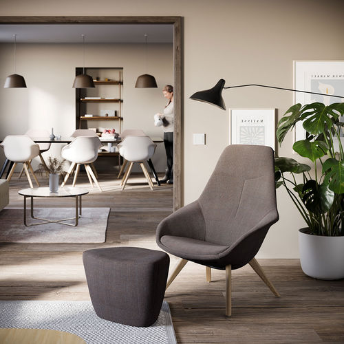 Moderner Sessel - 322 YONDA LOUNGE - Wilkhahn - Stoff / Leder / aus recyceltem Material