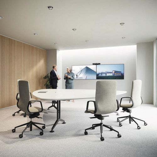 Moderner Besprechungstisch - 620 LOGON - Wilkhahn - Laminat / rechteckig / oval