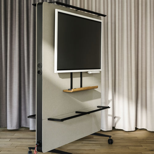 Modernes Multimedia-Möbel - Confair Next MEDIA WALL 442 - Wilkhahn - mobil / maßgefertigt / mit Regal