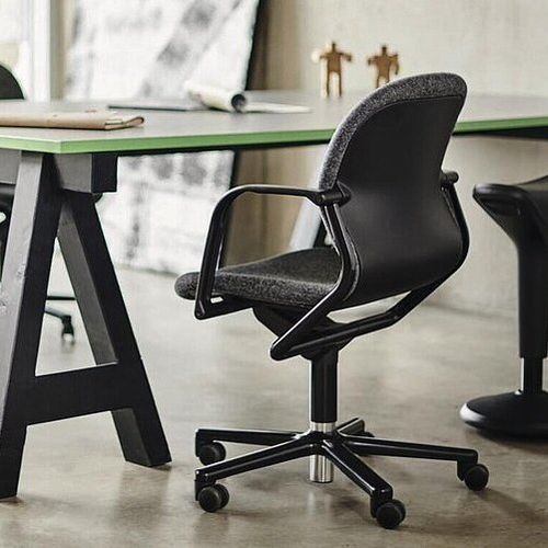 Stoff-Arbeitsstuhl - 211/8 FS LINE - Wilkhahn - drehbar / mit Überhang / ergonomisch