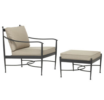Klassischer Sessel - POSITANO - BROWN JORDAN - Stoff / Metall / mit abnehmbarem Kissen