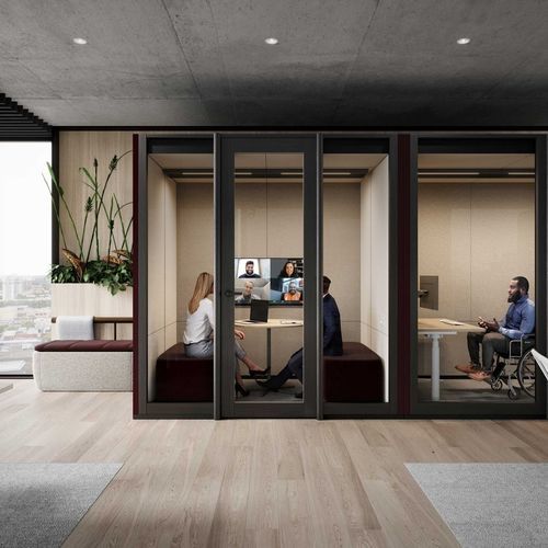 Akustik-Einzelarbeitsplatz - Focus Quiet Duo Work Room - schiavello - Glas / modular / für 2 Personen