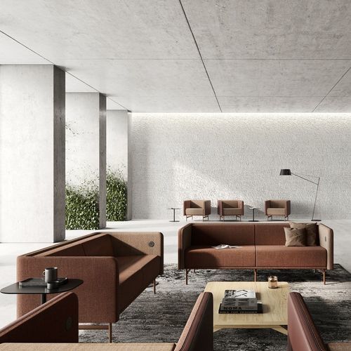 Modernes Sofa - Valli Float - schiavello - Stoff / Leder / mit Armlehnen