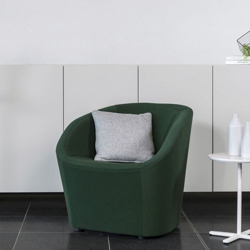 Moderner Sessel - Blom  - schiavello - Stoff / Leder / rotationsgesintertes Polyethylen