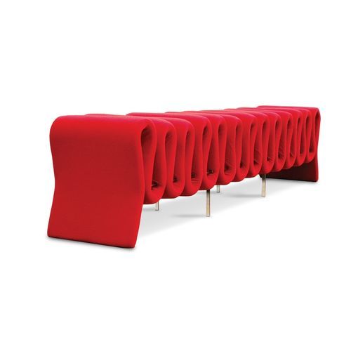 Polsterbank / originelles Design - Hedge  - schiavello - Stoff / Gestell aus verchromtem Metall / Aluminium