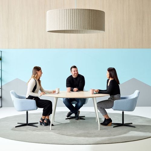 Moderner Besprechungstisch - Aire  - schiavello - Eiche / gestrichenes Holz / Laminat