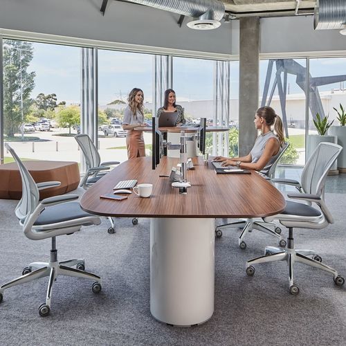Moderner Arbeitstisch - Agile  - schiavello - Laminat / Eiche / gestrichenes Holz