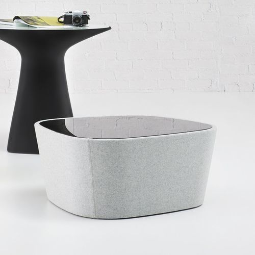 Moderner Couchtisch - Blom  - schiavello - Glas / Gestell aus Stoff / quadratisch