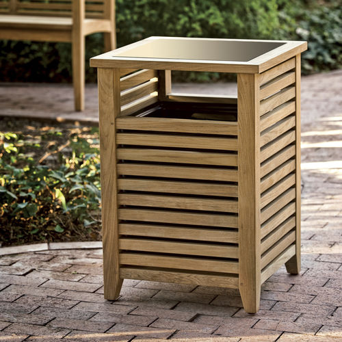 Park-Abfallbehälter - WELLSPRING - landscapeforms - Holz / mit integriertem Aschenbecher / mit Deckel