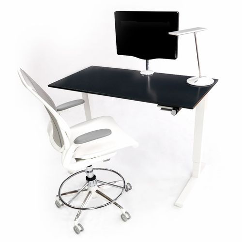 Schreibtisch für Open Space - FLOAT - Humanscale - modern / Laminat / mit Überhang