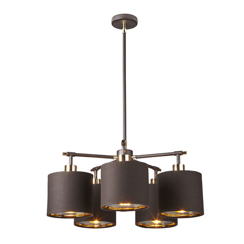 Moderner Kronleuchter - BALANCE - Elstead Lighting Ltd - poliertes Messing / Stoff / Acryl