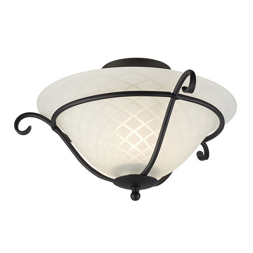Klassische Deckenleuchte - TORCHIERE - Elstead Lighting Ltd - Opalglas / Eisen / Halogen