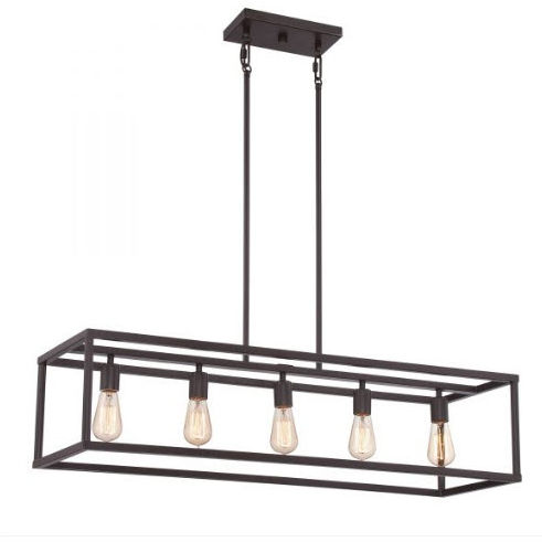 Moderner Kronleuchter - NEW HARBOR - Elstead Lighting Ltd - Metall / Leinen / 5 Glühbirnen