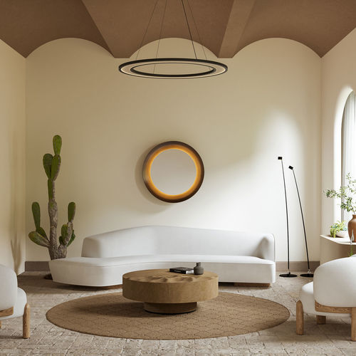 Wandmontierter Spiegel - ECLIPSE - BOYD - modern / rund / Metall