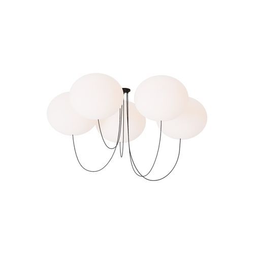 Moderner Kronleuchter - HELIUM X-LARGE  - TECH LIGHTING - Glas / Stahl / 5 Glühbirnen