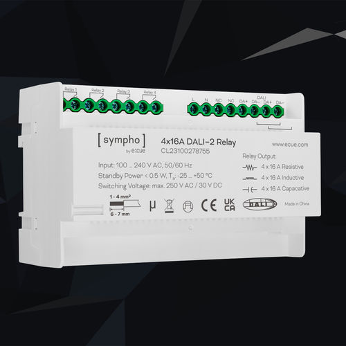 Lampen-Steuerungsmodul - SYMPHO 4x16A DALI-2 Relay - Traxon Technologies - DIN-Schiene / für den Innenraum / für Privatgebrauch
