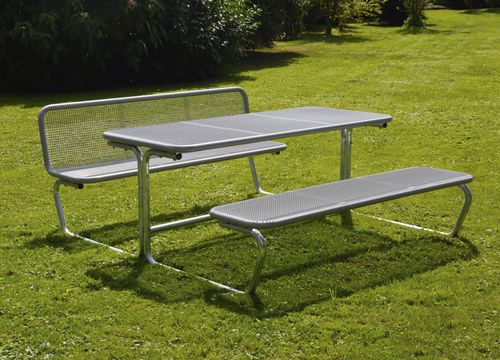 Moderne Tischgarnitur - Parador - ERLAU - Holz / Metall / für Außenbereich