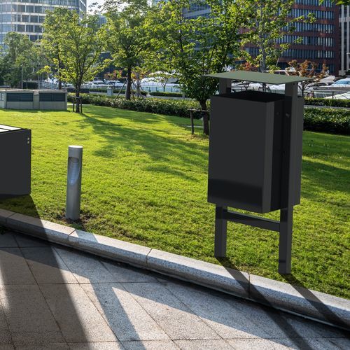 Metall-Abfallbehälter - Vasura Quadri - ERLAU - für Außenbereich / Einbau / bodenstehend