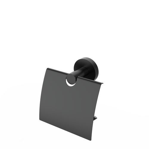 Wandmontierter WC-Rollenhalter - 5486336 - ERLAU - Edelstahl / schwarz / für Gewerbegebrauch