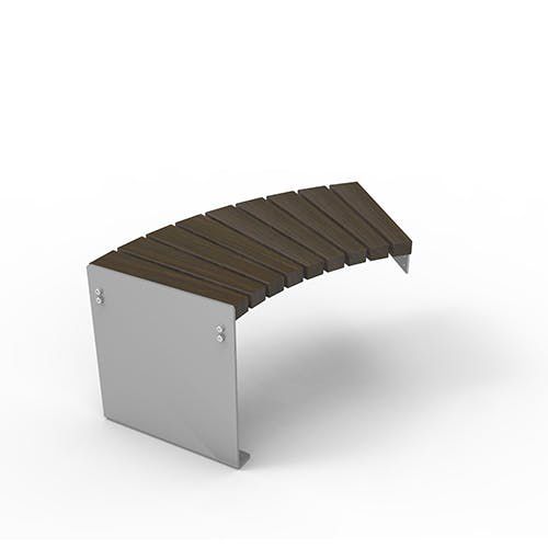 Moderne Bank - Olympia Luna 5499431 - ERLAU - Iroko / Bambus / galvanisiertem Stahl