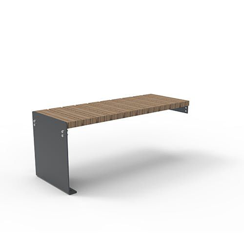 Moderne Bank - Olympia Luna 5500032 - ERLAU - Iroko / Bambus / galvanisiertem Stahl