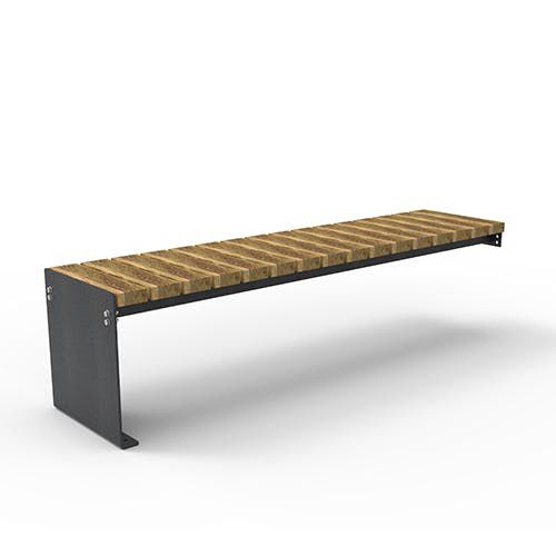 Moderne Bank - Olympia Luna 5501239 - ERLAU - Iroko / Bambus / galvanisiertem Stahl