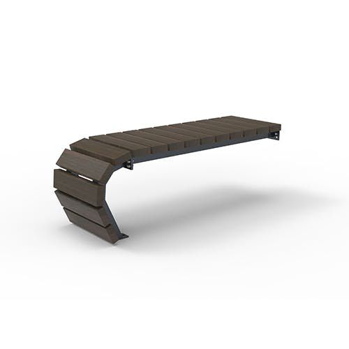 Moderne Bank - Olympia Luna Flow 5509432 - ERLAU - Iroko / Bambus / galvanisiertem Stahl