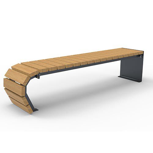 Moderne Bank - Olympia Luna Flow 5510532 - ERLAU - Iroko / Bambus / galvanisiertem Stahl