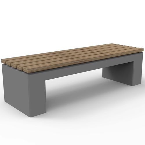 Moderne Bank für den öffentlichen Raum - Urbano Cubo 5008491 - ERLAU - Iroko / Bambus / Beton