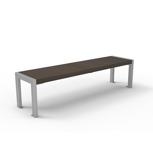 Moderne Bank - 5497431 - ERLAU - Iroko / Bambus / galvanisiertem Stahl
