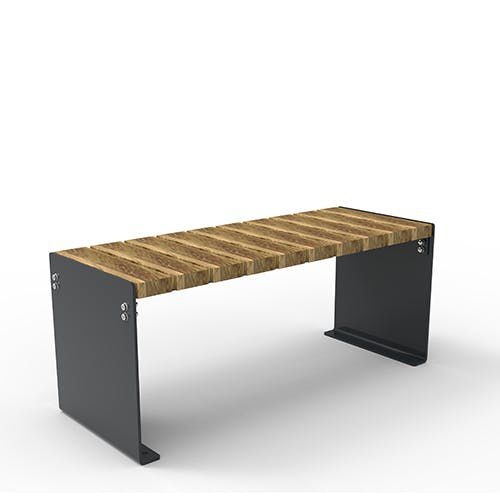 Moderne Bank - Olympia Luna 5500333 - ERLAU - Iroko / Bambus / galvanisiertem Stahl