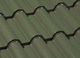 Falzdachziegel / Hohl / Ton / grün