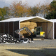rechteckiges Festzelt / PVC / Stahl / braun