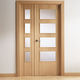 Tür für Innenbereich / Holz / einflügelig / Glas