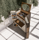 Garderobenkoffer / modern / Nussbaum / Leder
