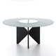 moderner Tisch / Valchromat® / lackiertes MDF / Glas